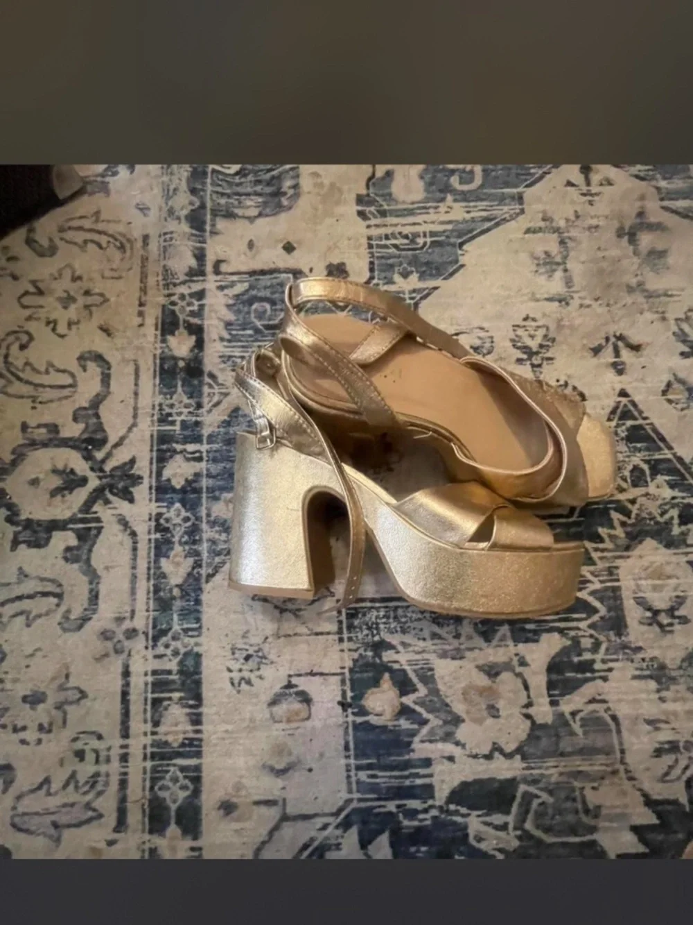 Gold Chucky Platform Heel